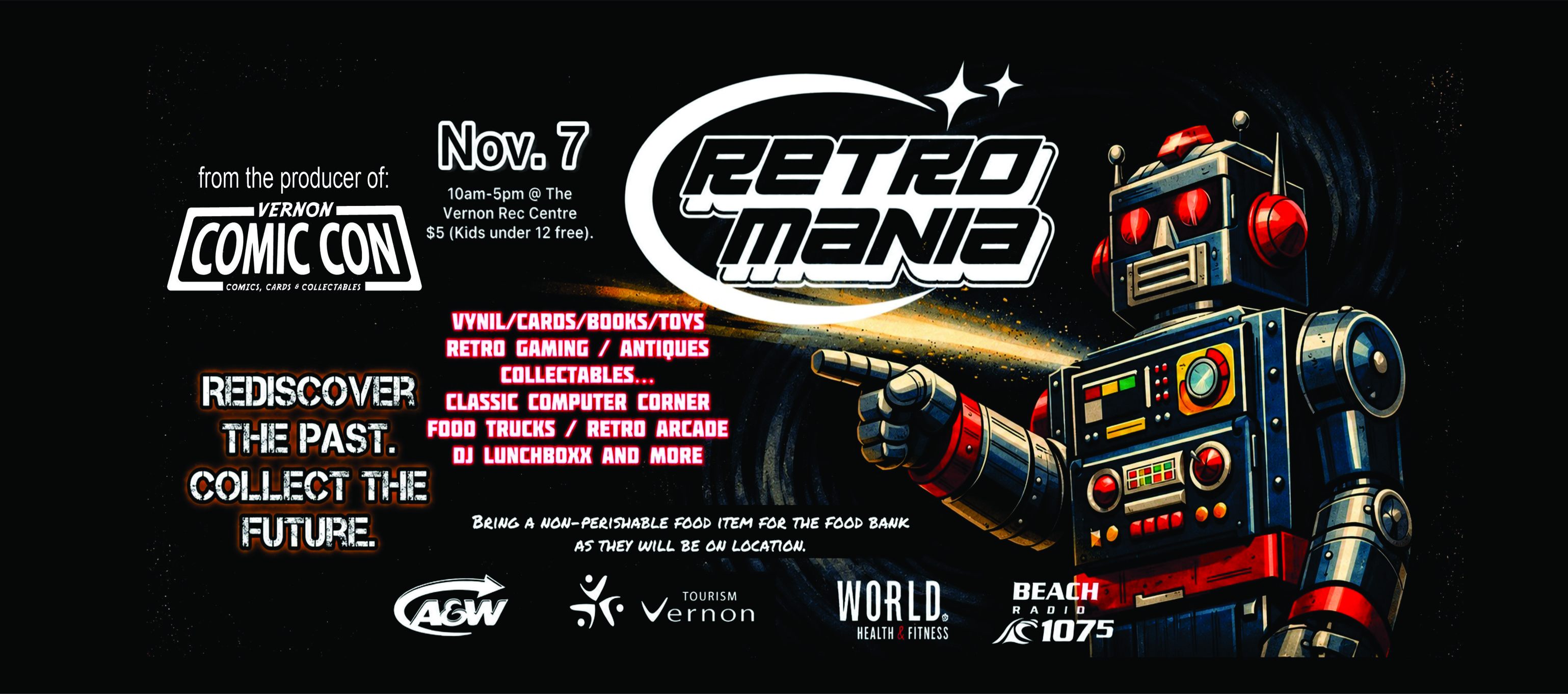 Vernon Comic Con-Official Facebook ad: Vernon Comic Con presents. RetroMania 2! Massive…