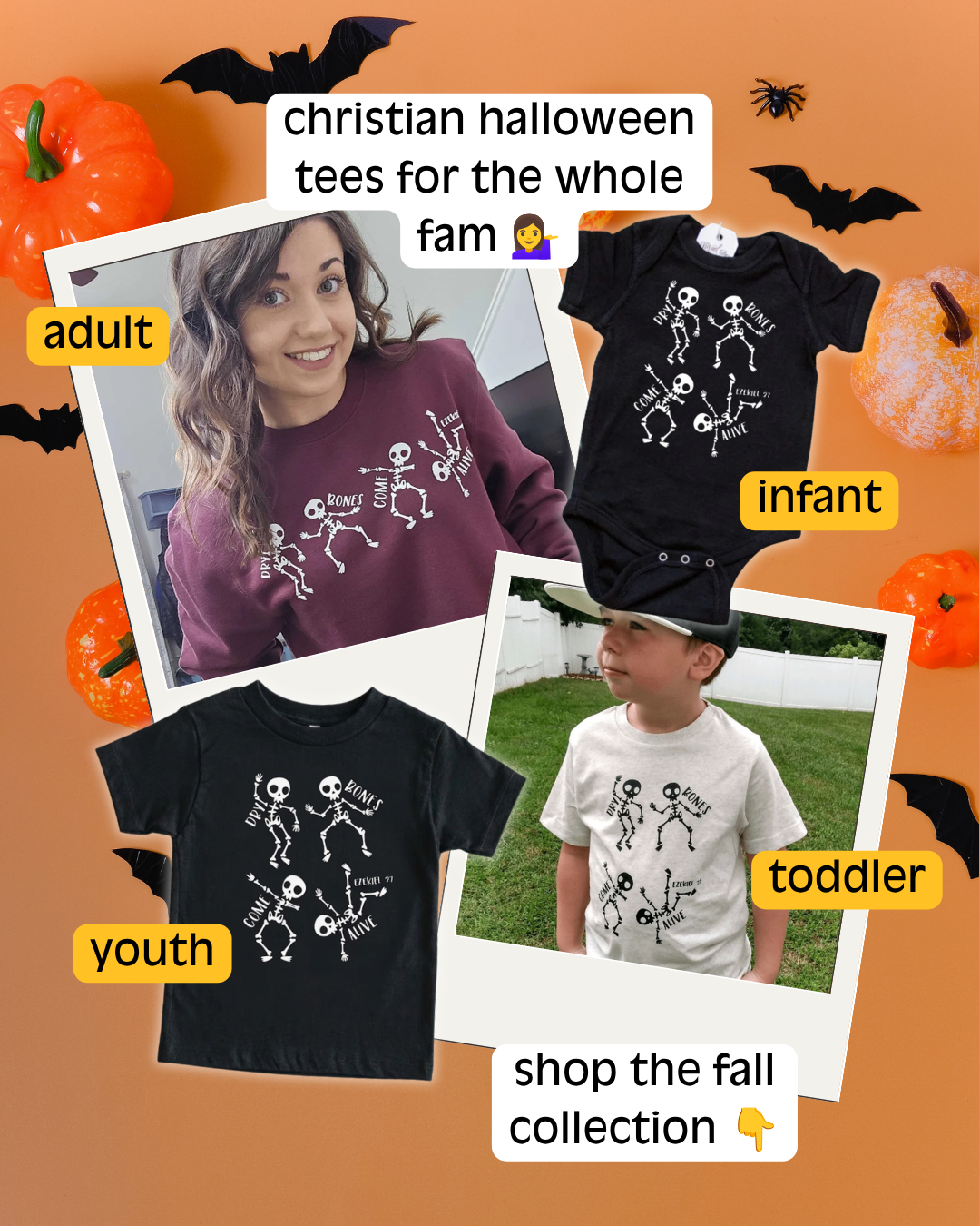 EllyandGrace Facebook ad: Cozy Faith Apparel for Halloween