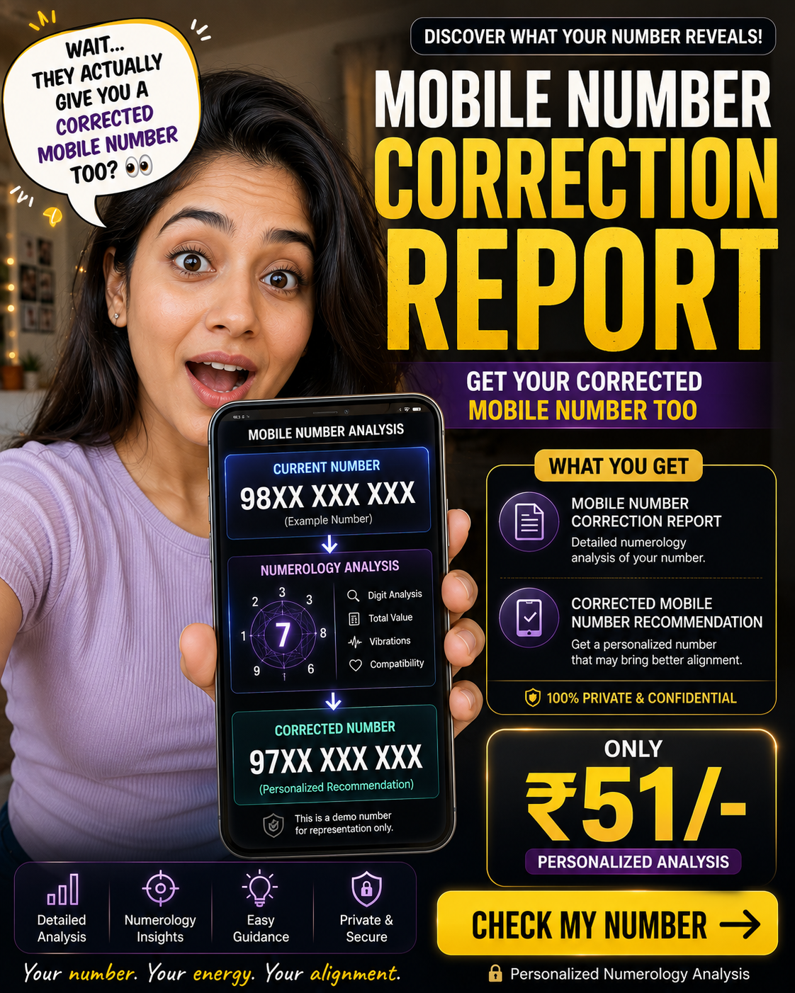 Astro Aarambh Facebook ad: Mobile Number Correction Report ₹51/-