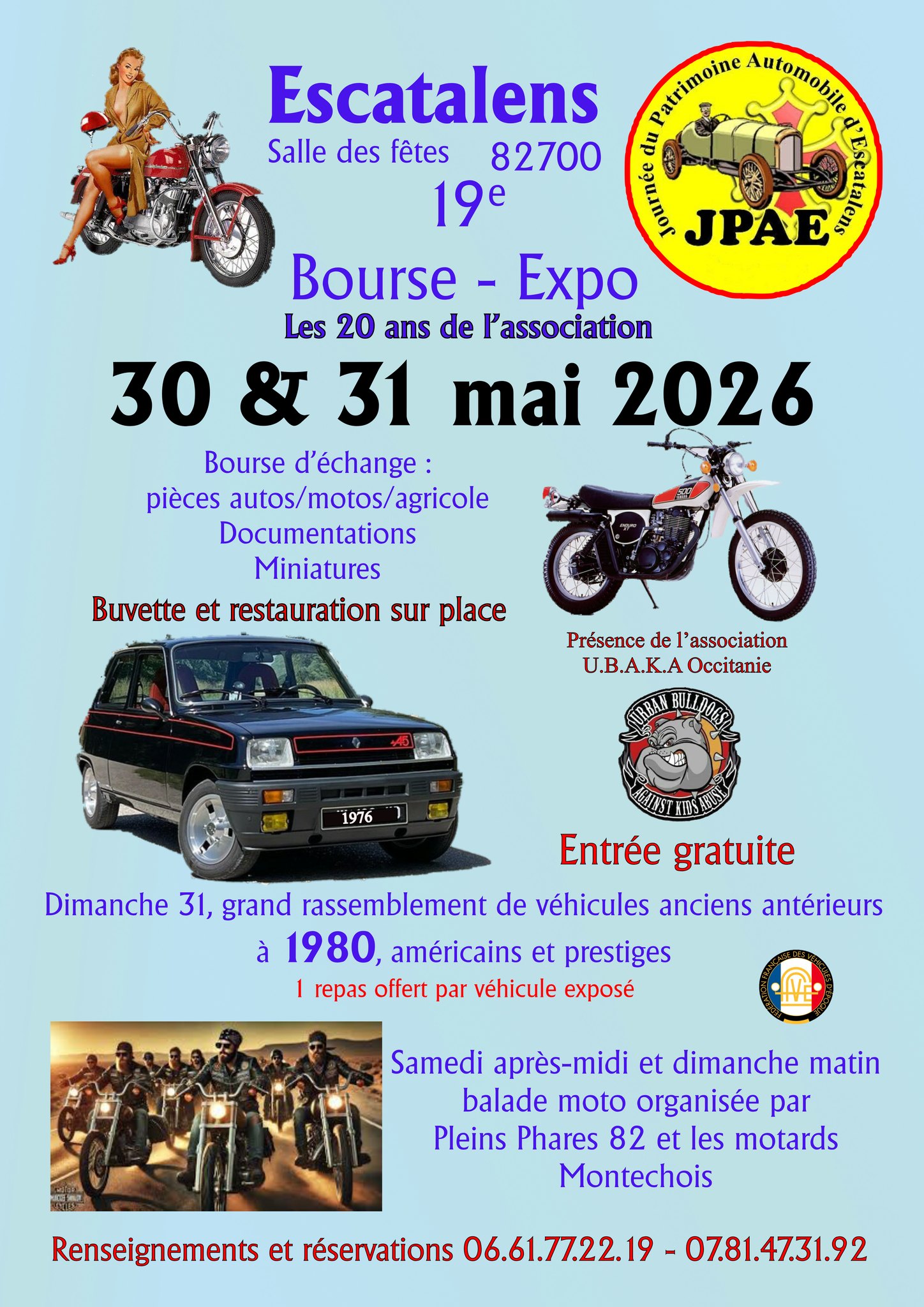 J.P.A.E (Journée du Patrimoine Automobile d'Escatalens) Facebook ad: 19e Journée du Patrimoine Automobile d'Escatalens