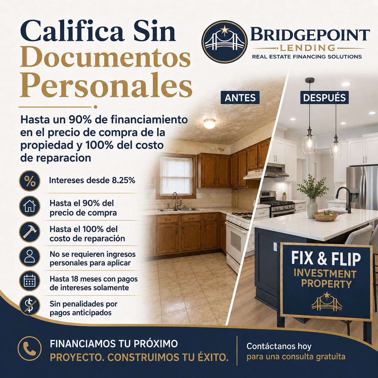 BridgePoint Lending Facebook ad: ¿Listo Para Tu Próximo Proyecto?