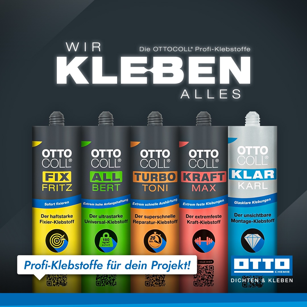OTTO-CHEMIE Facebook ad: WIR KLEBEN ALLES