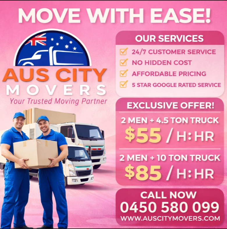 Aus City Movers Facebook ad: Discounted Moving Rates Available Now!