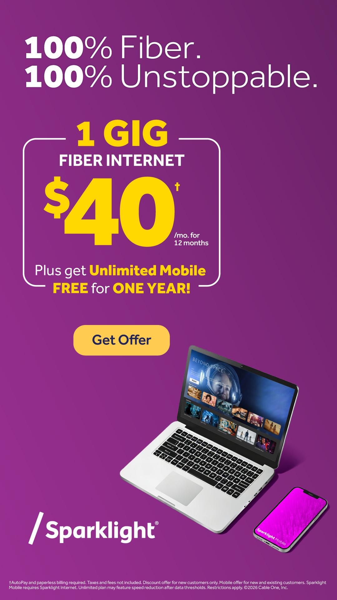 Sparklight Facebook ad