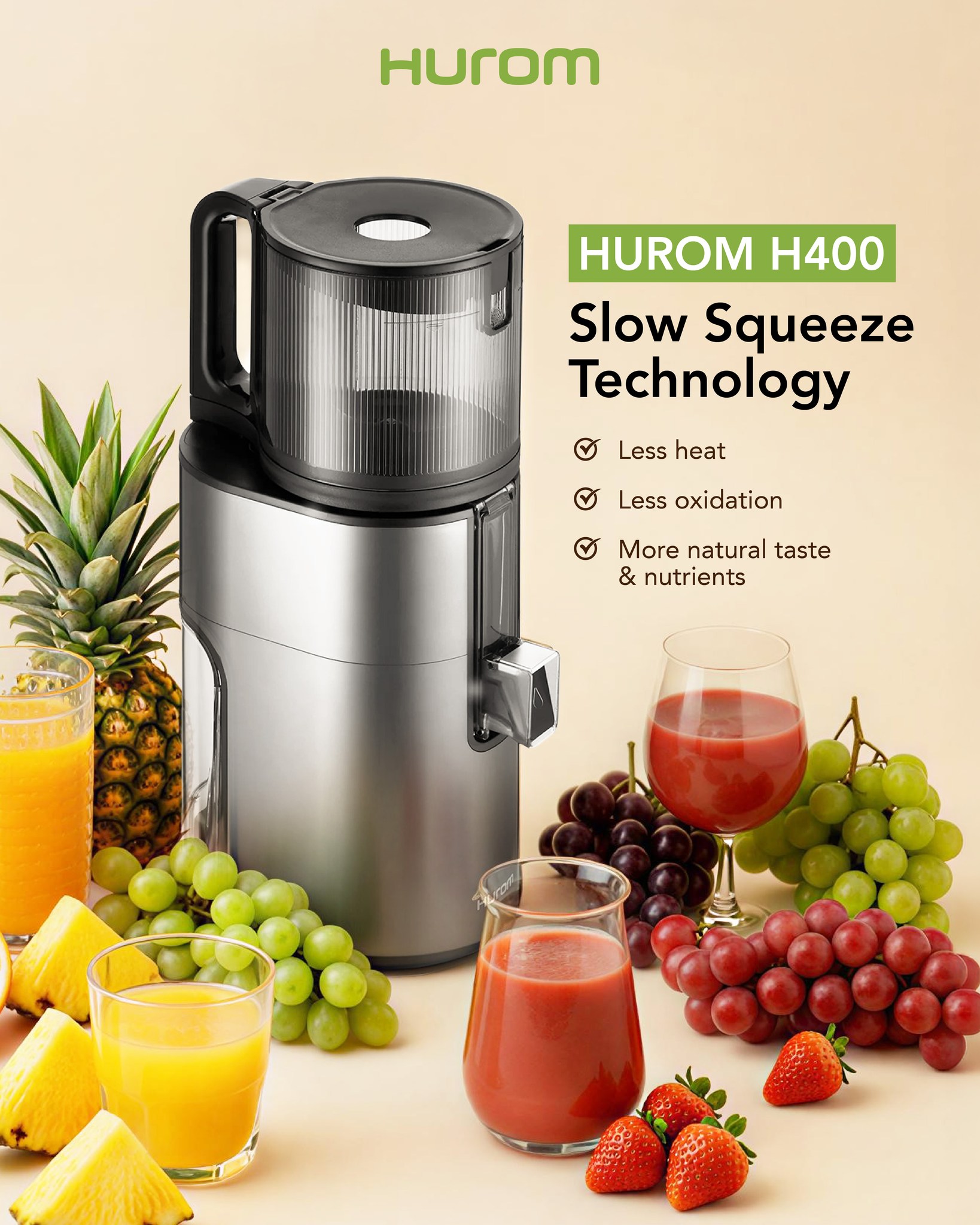 Hurom Malaysia Facebook ad: Your juice is only as good as your…