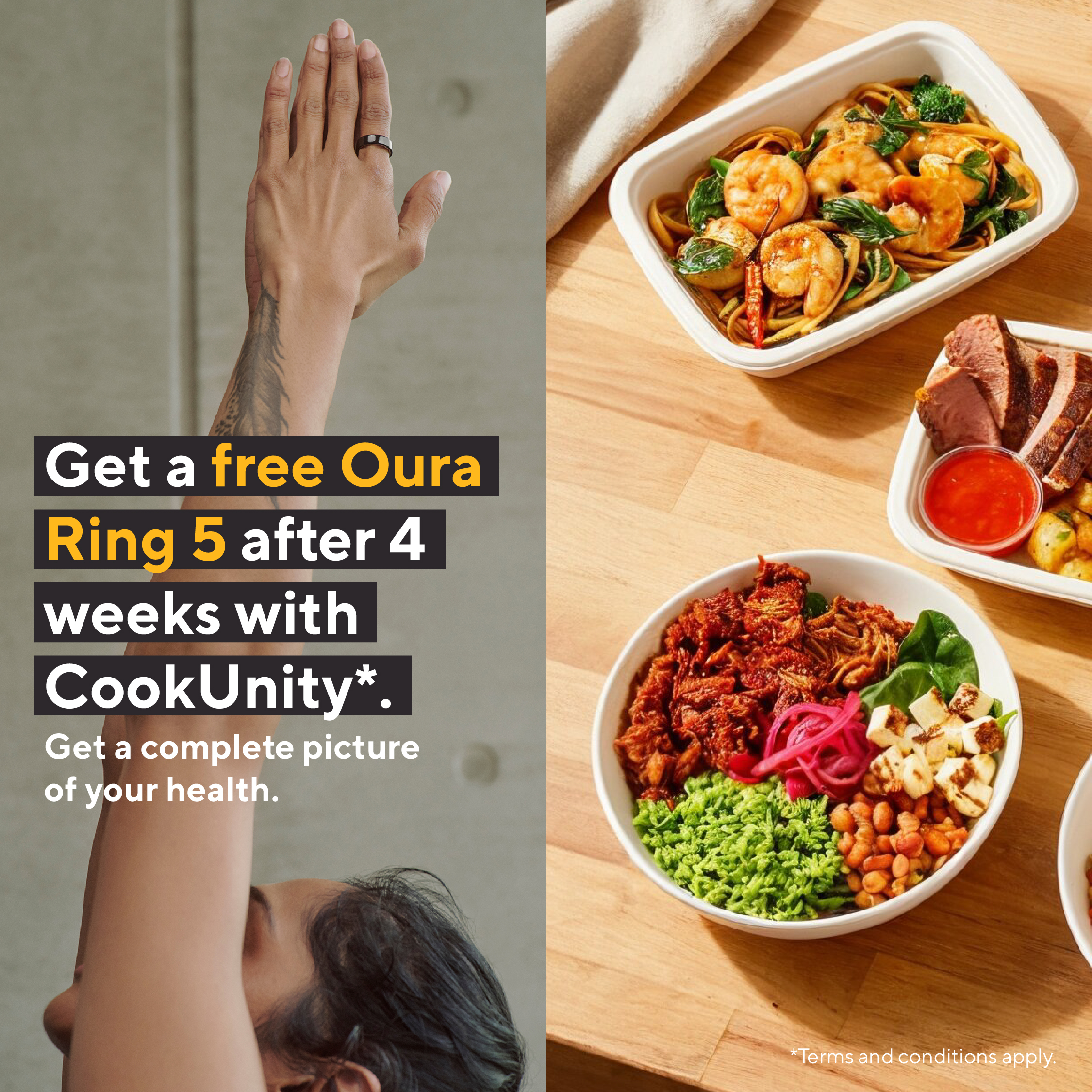CookUnity Facebook ad: Dinner, optimized. Enjoy fresh, chef-prepared meals…