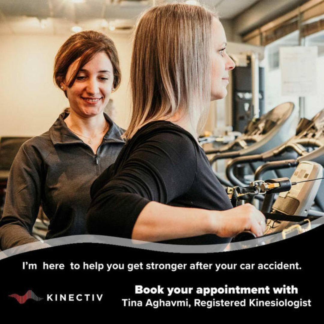 Kinectiv Sport + Health Facebook ad: Meet Tina Aghvami, Registered Kinesiologist with a Master's…
