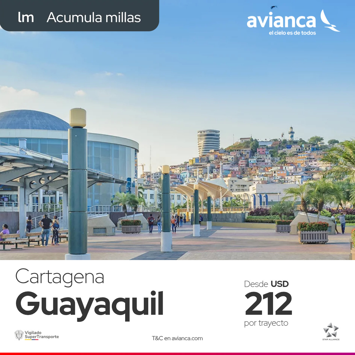 Avianca Facebook ad: Tu vuelo está en avianca.com