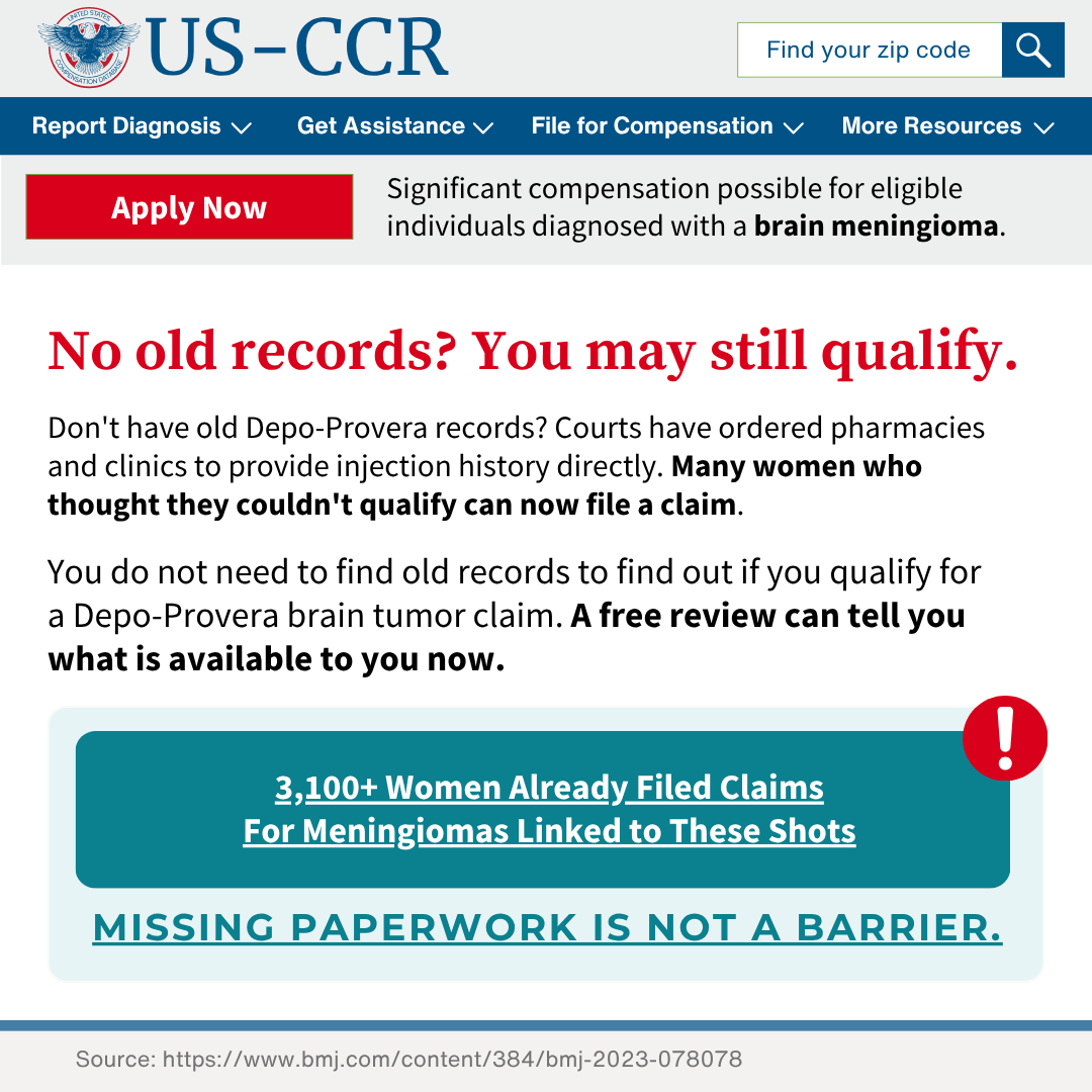 Recovery Stories Facebook ad: No old Depo-Provera records? You may still qualify for a…