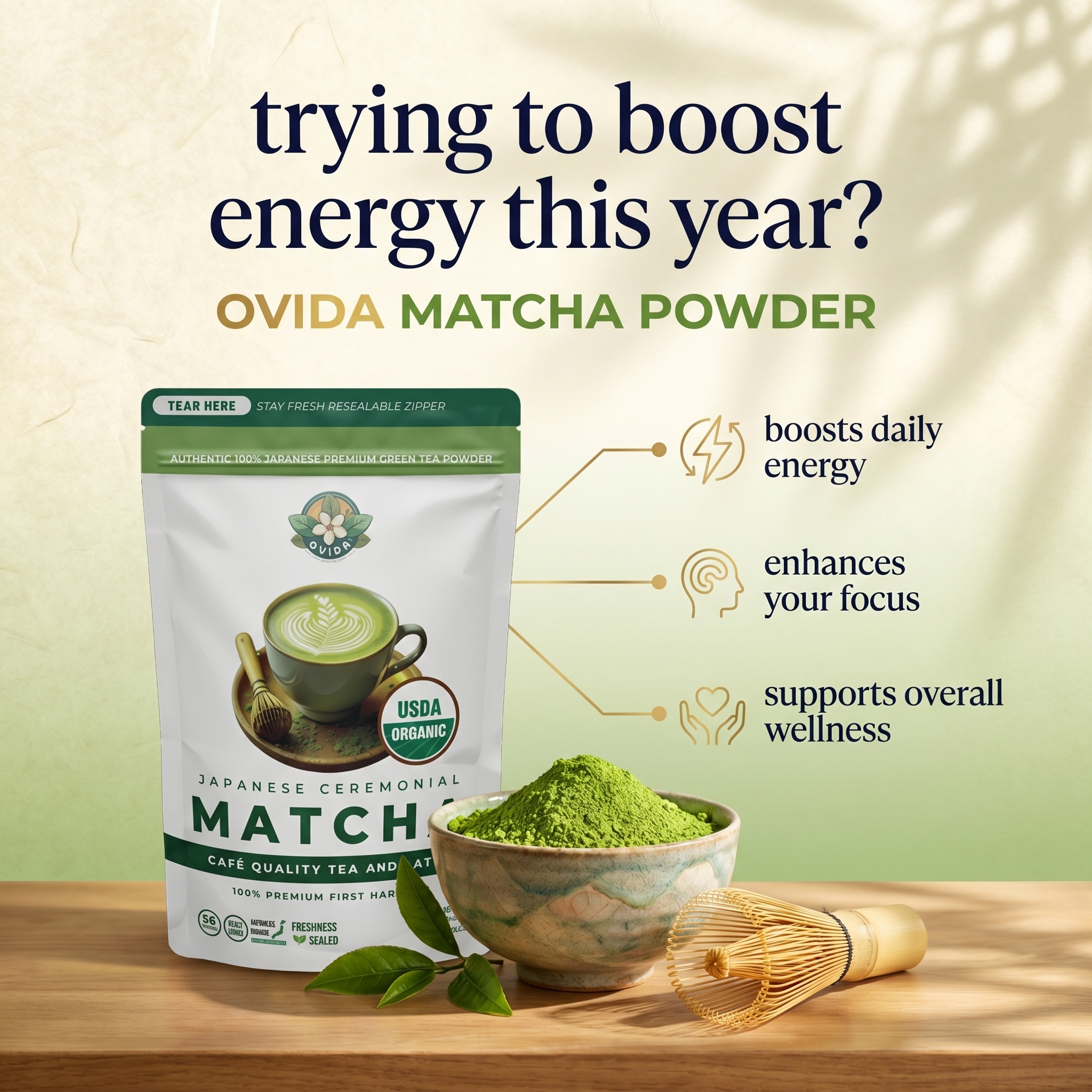 Ovida Organics Facebook ad