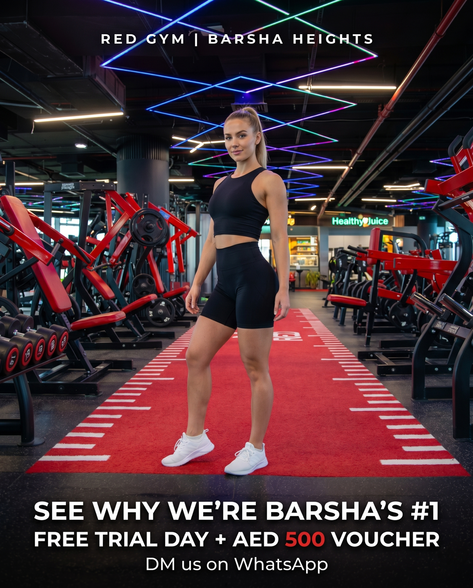 RedFit GYM Facebook ad: Barsha's #1 Gym, Try Free