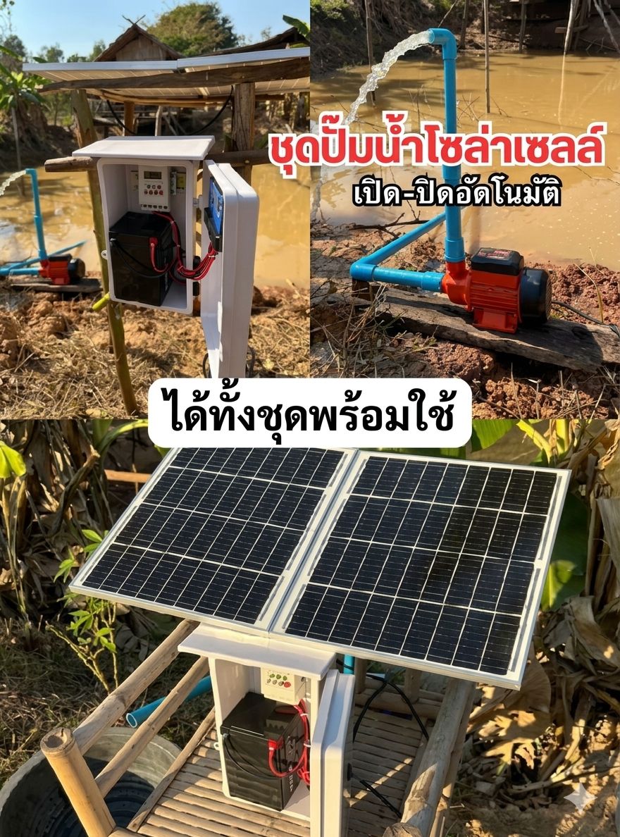 สวนเกษตร ลุงทองอินทร์ Facebook ad: ชุดปั้มน้ำโซล่าเซลล์ ตั้งเวลาทำงานอัตโนมัติ