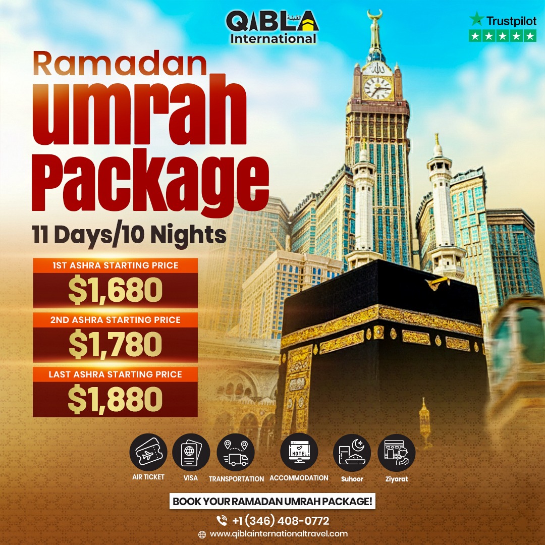 Qibla International Travel Facebook ad: ๐๐๐ฆ๐๐๐๐ง ๐๐ง ๐๐๐ค๐ค๐๐ก