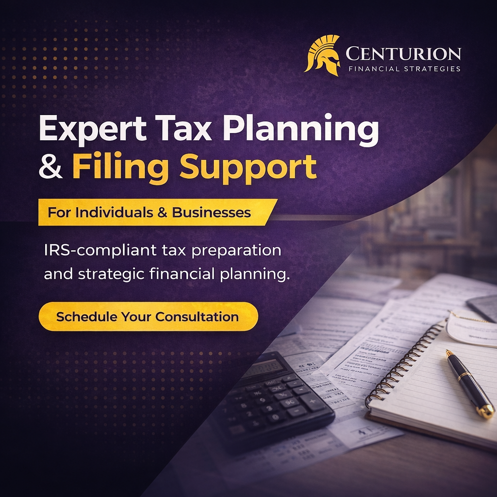Centurion Financial Strategies, LLC Facebook ad: Expert Tax Planning and Filing