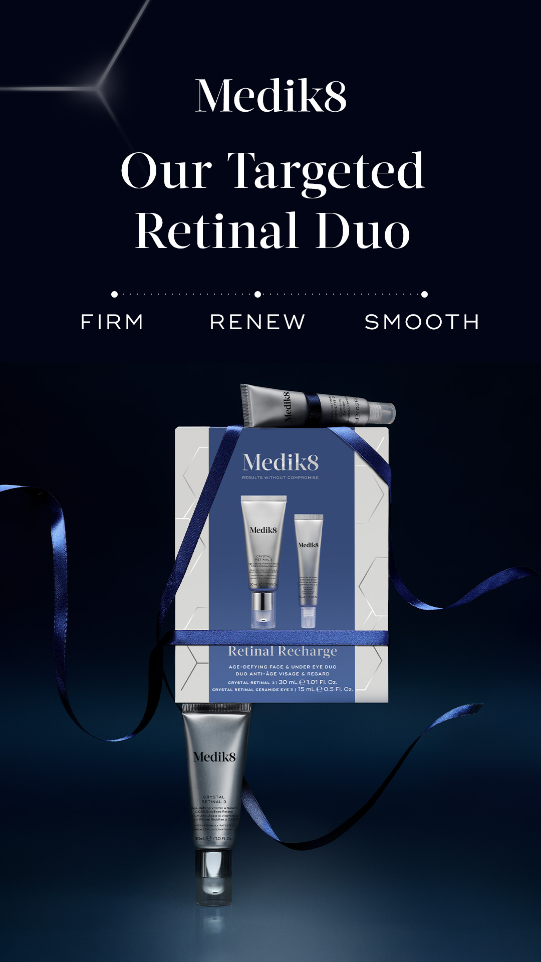 Medik8 Facebook ad: Gift An Icon. Clinically-Proven Formulas.