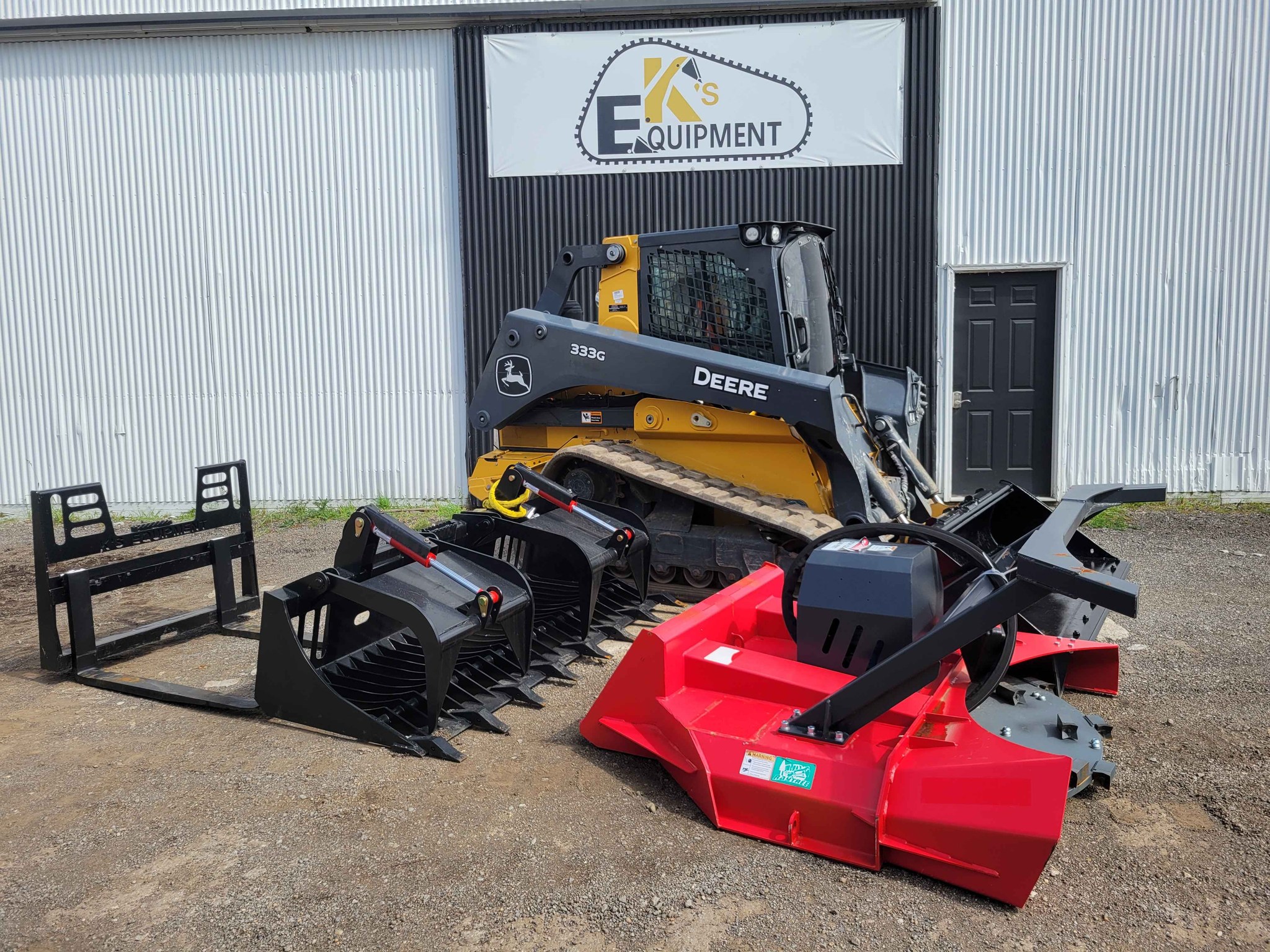 John Bianchi Facebook ad: 2023 John Deere 333G Skidsteer Package Deal