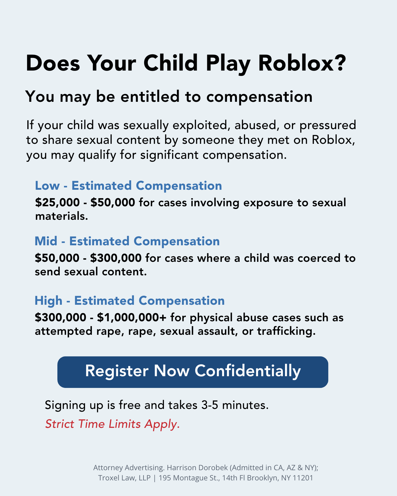 Parents Filing Video Game Claims Facebook ad
