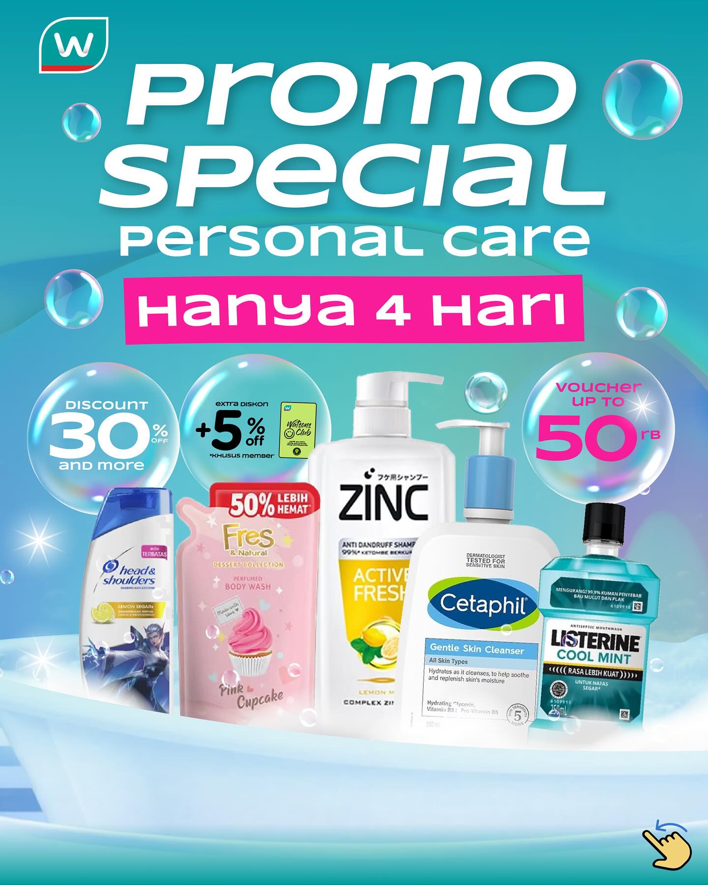 Watsons Facebook ad: Lengkapi Kebutuhan Personal Care Mu Mumpung Lagi Promo…