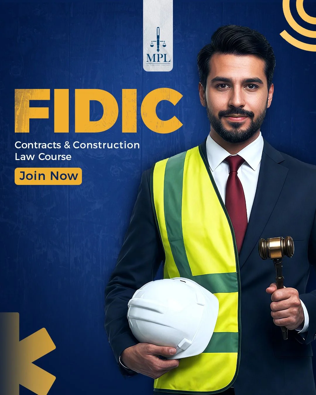 MPL Legal Academy Facebook ad: احجز مكانك في كورس FIDIC للعقود و قانون…
