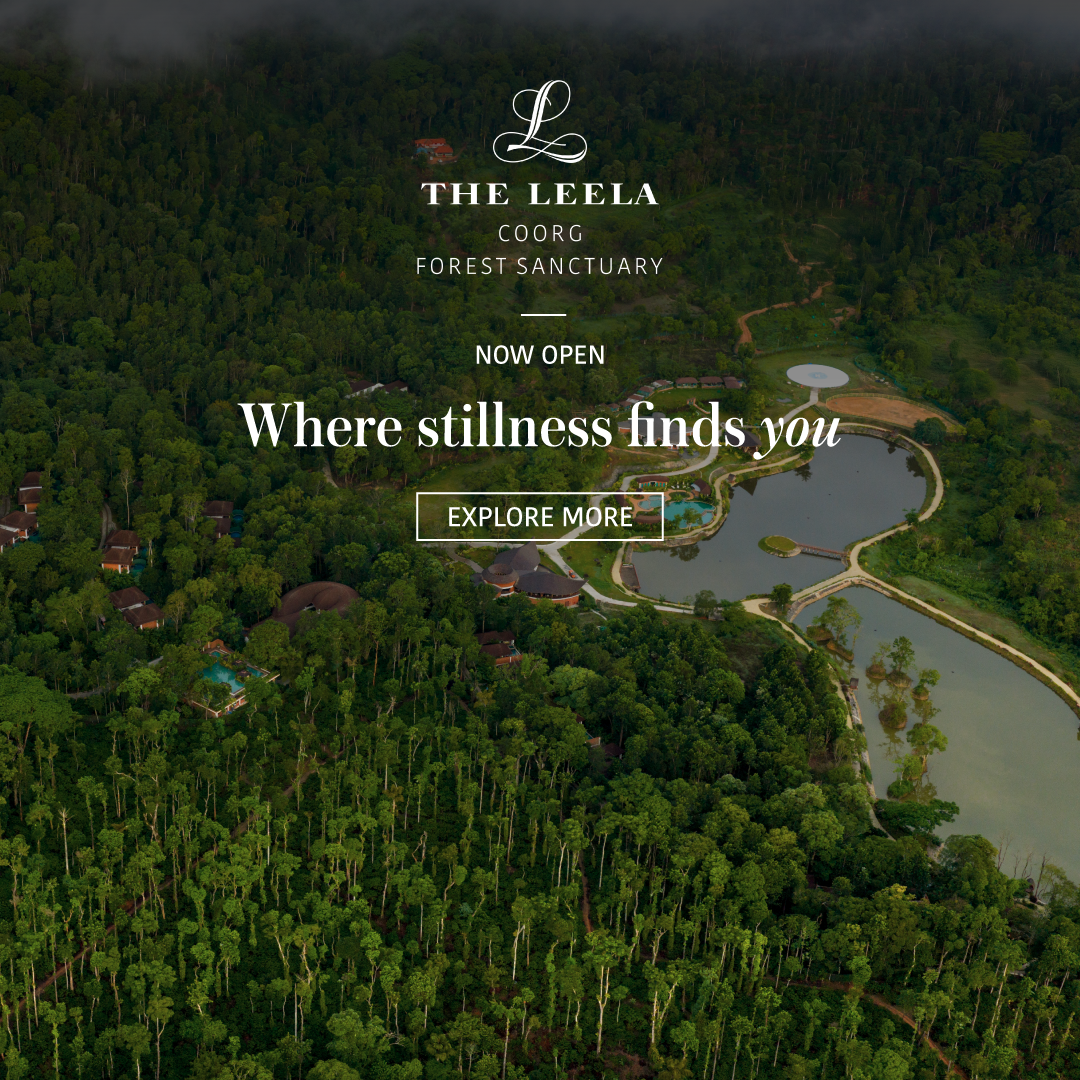 The Leela Coorg Forest Sanctuary Facebook ad: In the mist-laden highlands of Coorg, immersive nature…