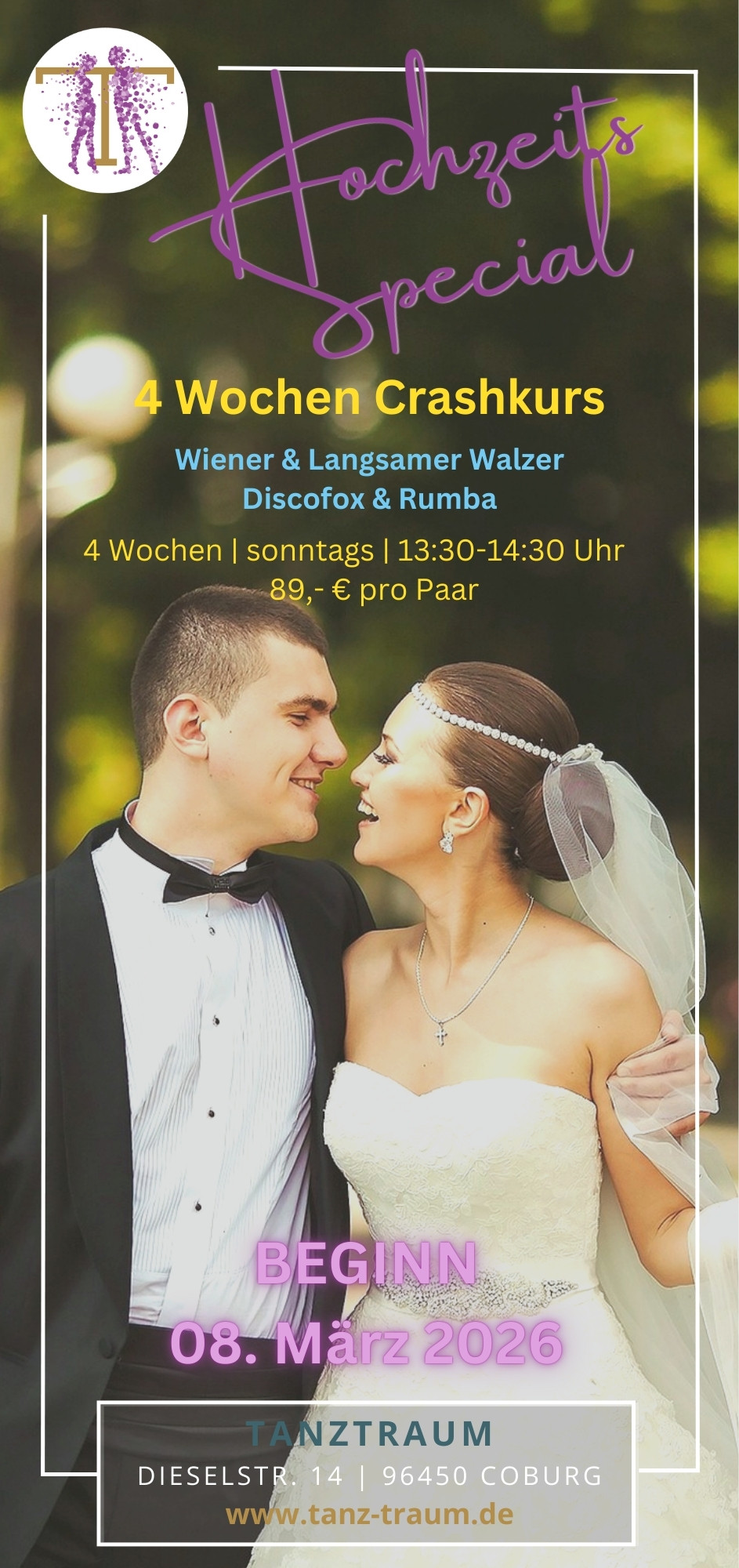 TanzTraum Coburg Facebook ad: Hochzeitskurs - TanzTRaum