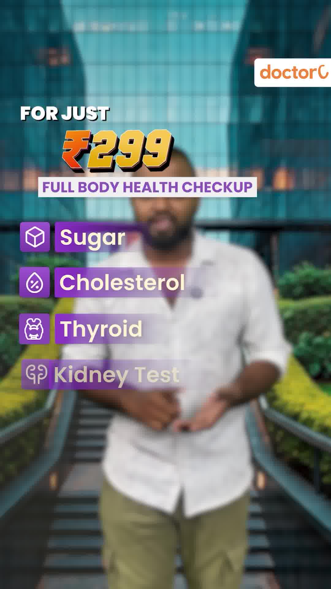 DoctorC India Facebook ad: Complete Health: Convenient & Accurate, ₹299!