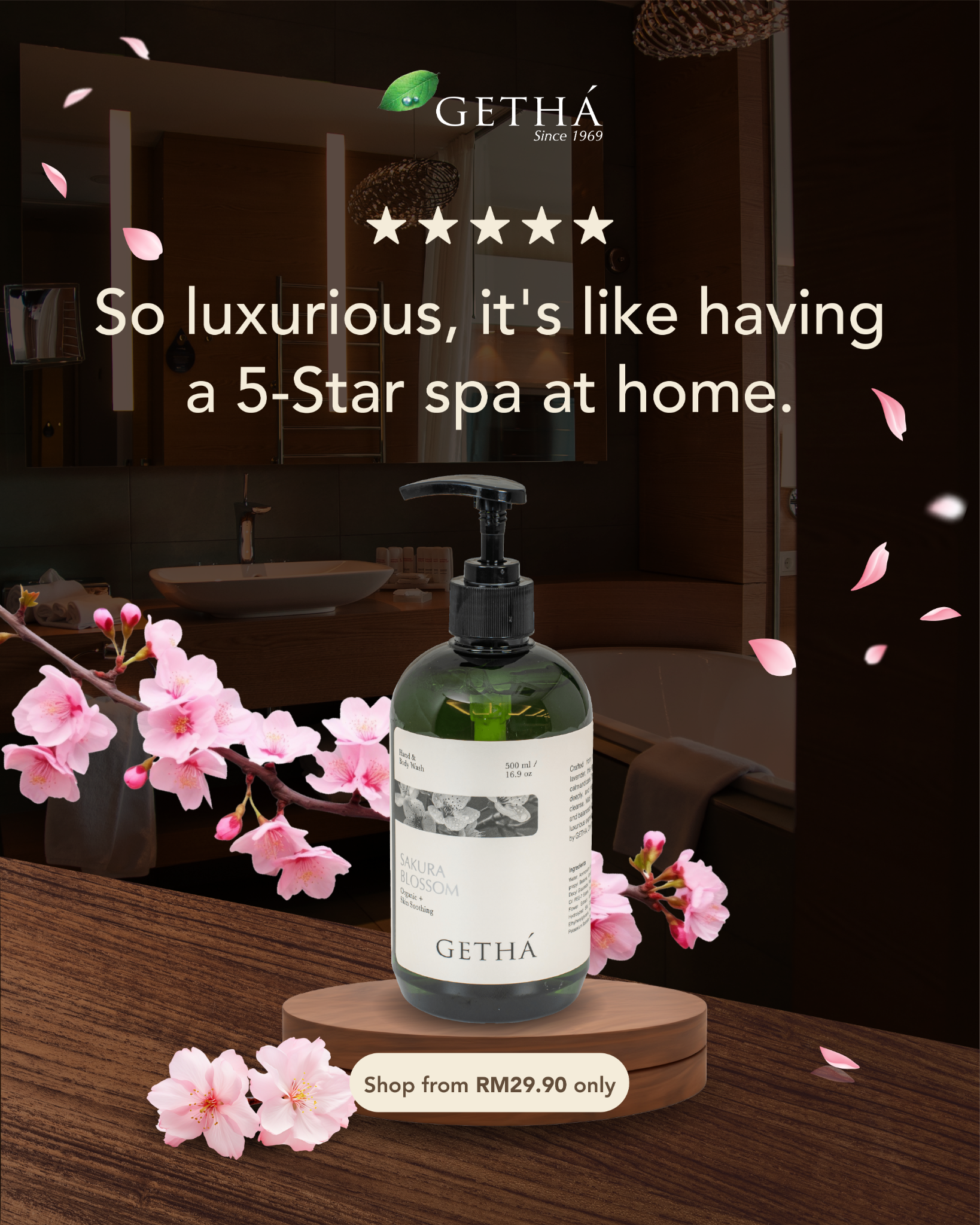 Getha Facebook ad: 100% Natural | 5-Star Luxurious Body Care