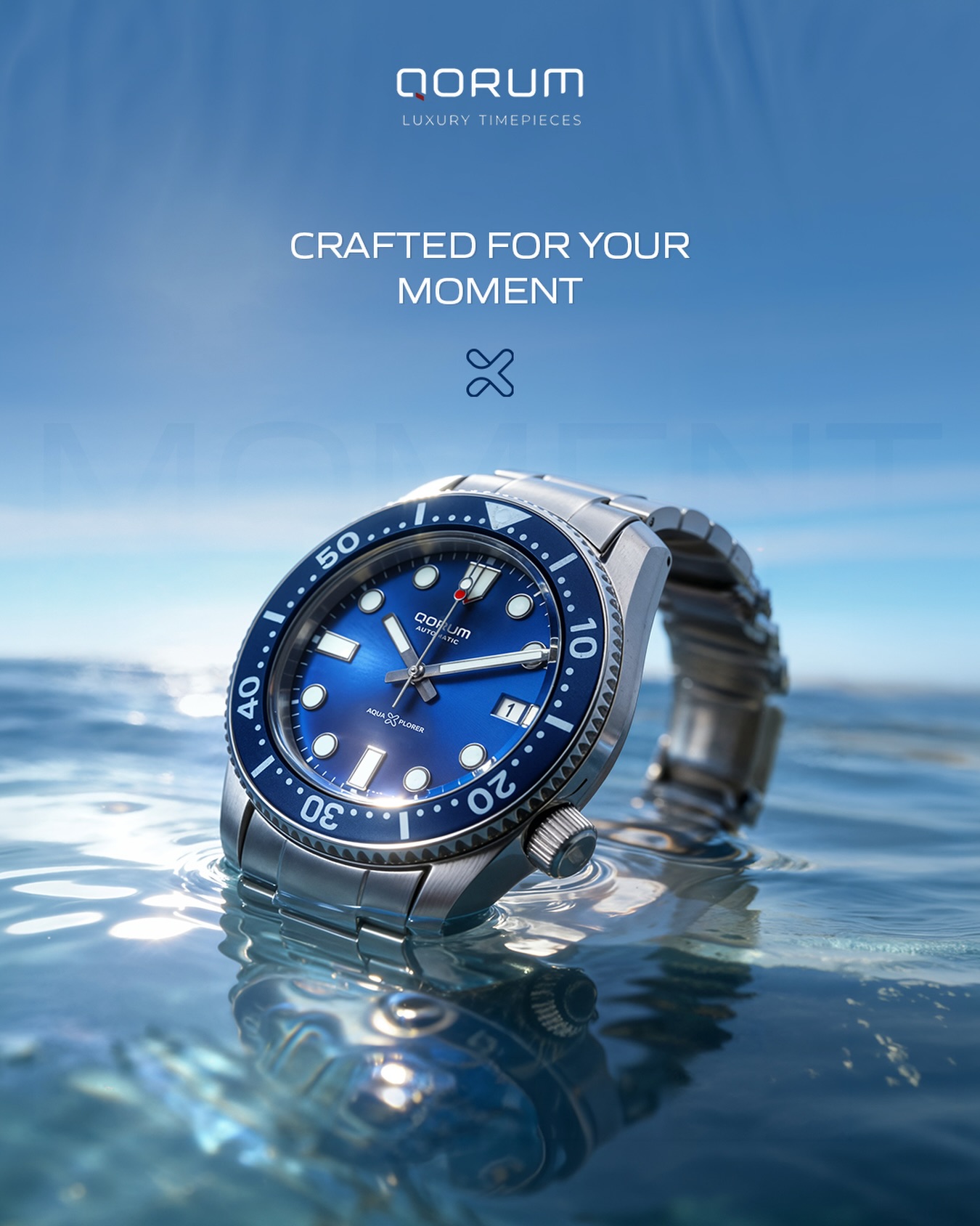 Qorum India Facebook ad: Qorum Aquaxplorer Men’s Automatic Watch -Royal Blue Dial…