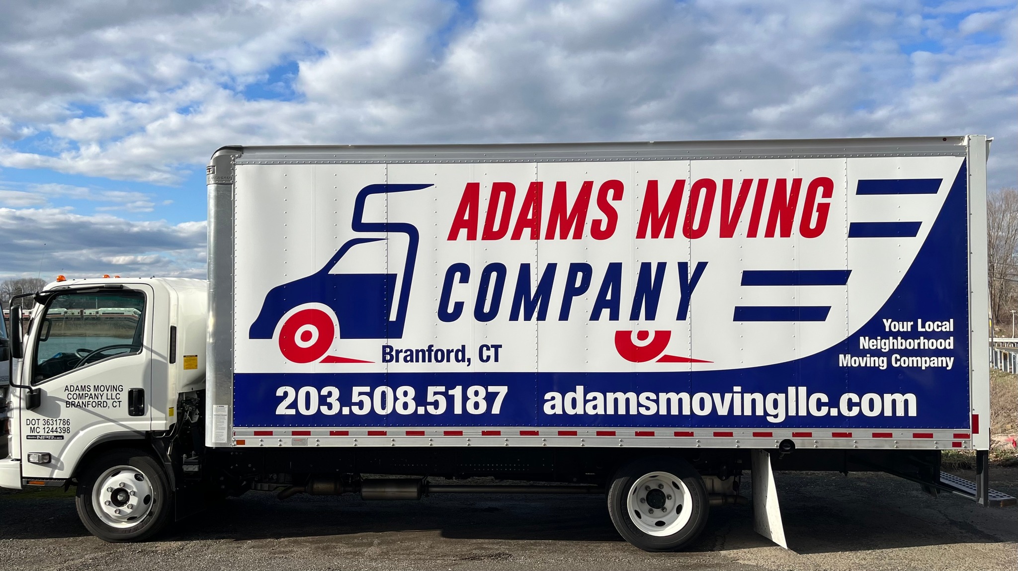 Adams Moving Company Facebook ad: Adams Moving Company is locally owned and operated…