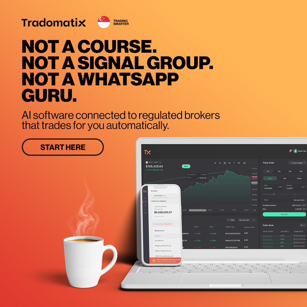 Tradomatix Facebook ad