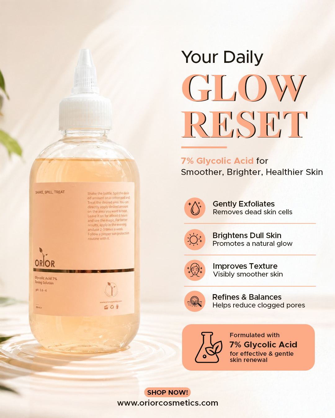 Orior Facebook ad: From dull to dazzling