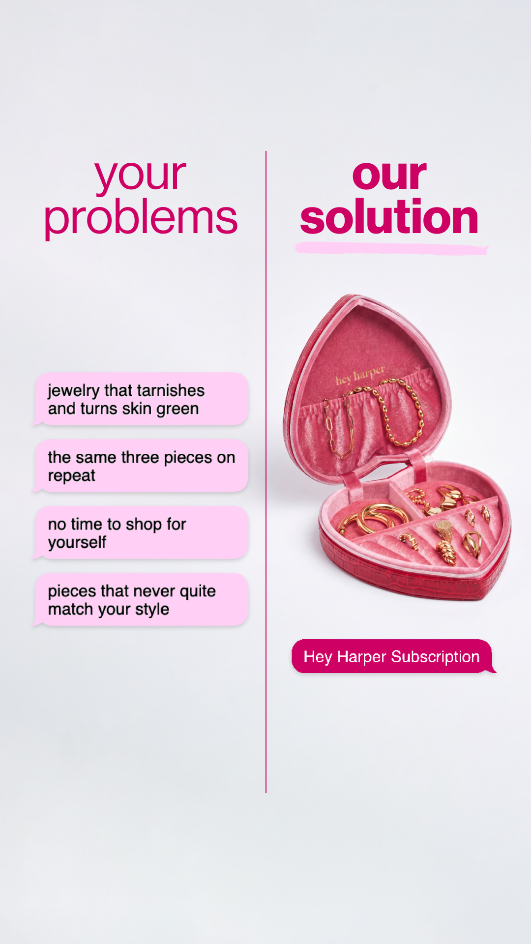 Hey Harper Facebook ad: Jewelry Subscription