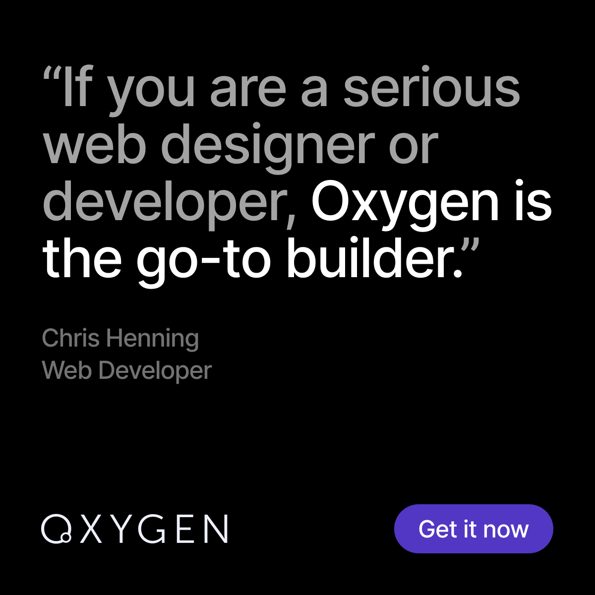 Oxygen Builder Facebook ad: Pay Once, Use Forever