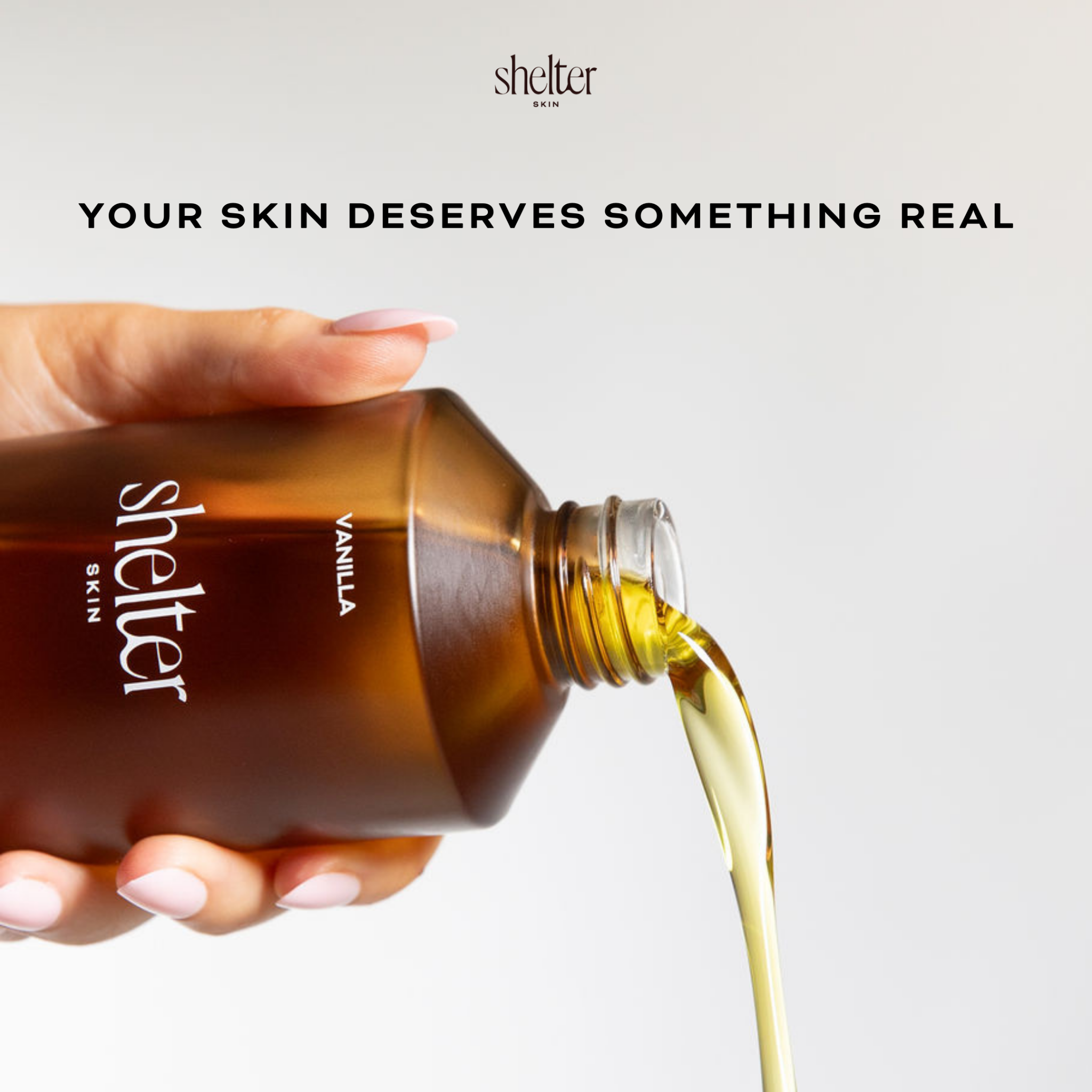 Shelter Skin Facebook ad: Minimal ingredients. Maximum intention.