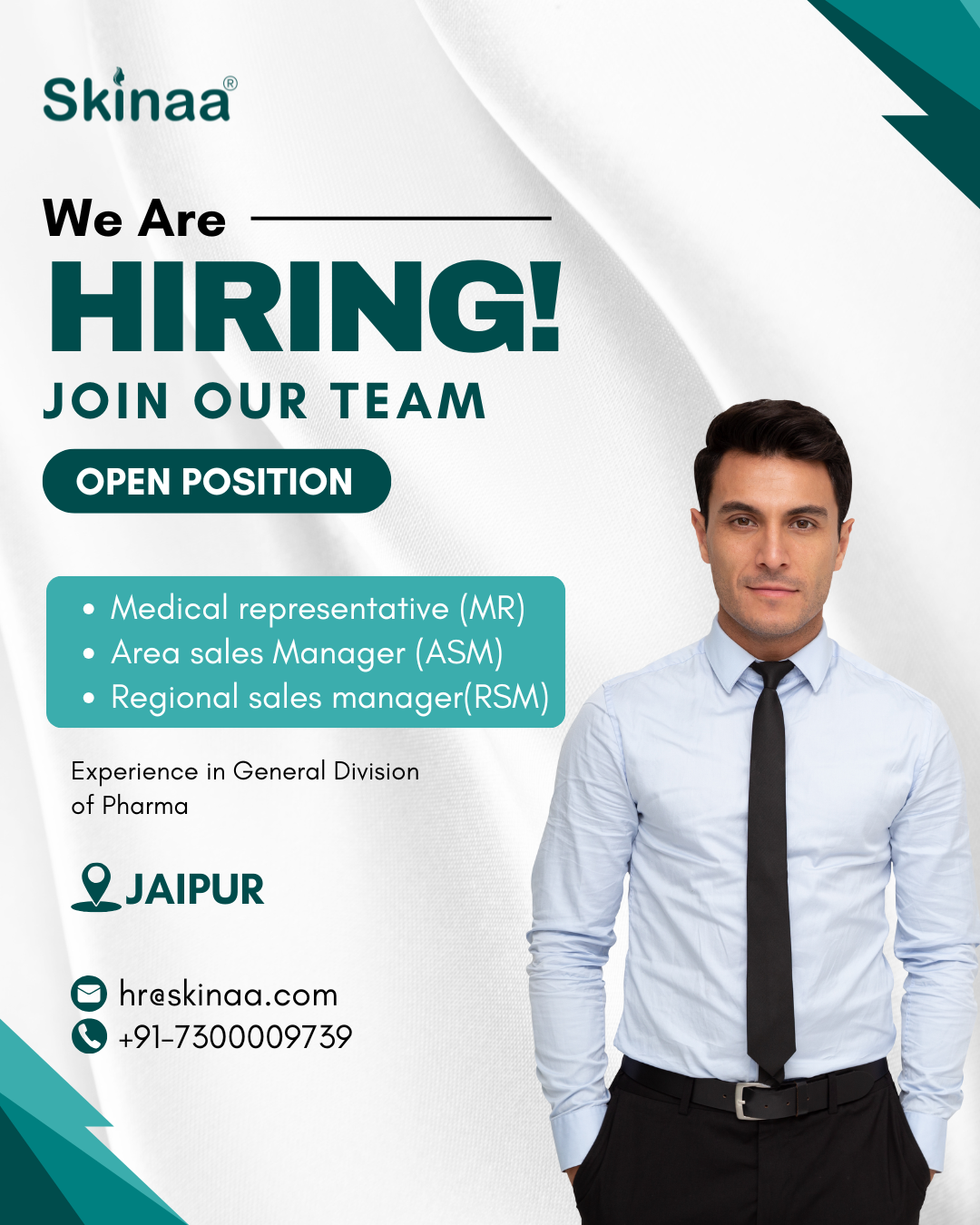 Skinaa Skincare Facebook ad: We’re Hiring Sales Professionals, Jaipur