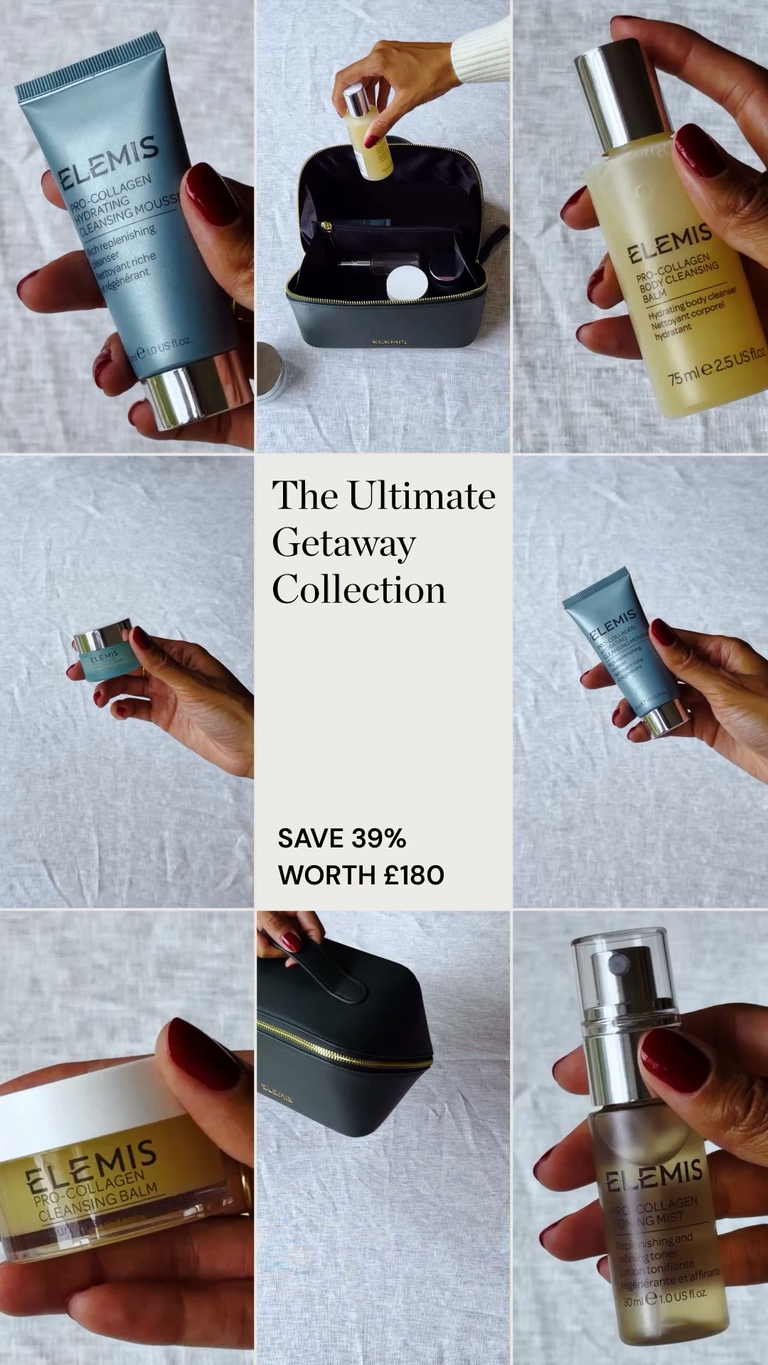 Elemis Facebook ad: The Ultimate Getaway Collection - Save 39%