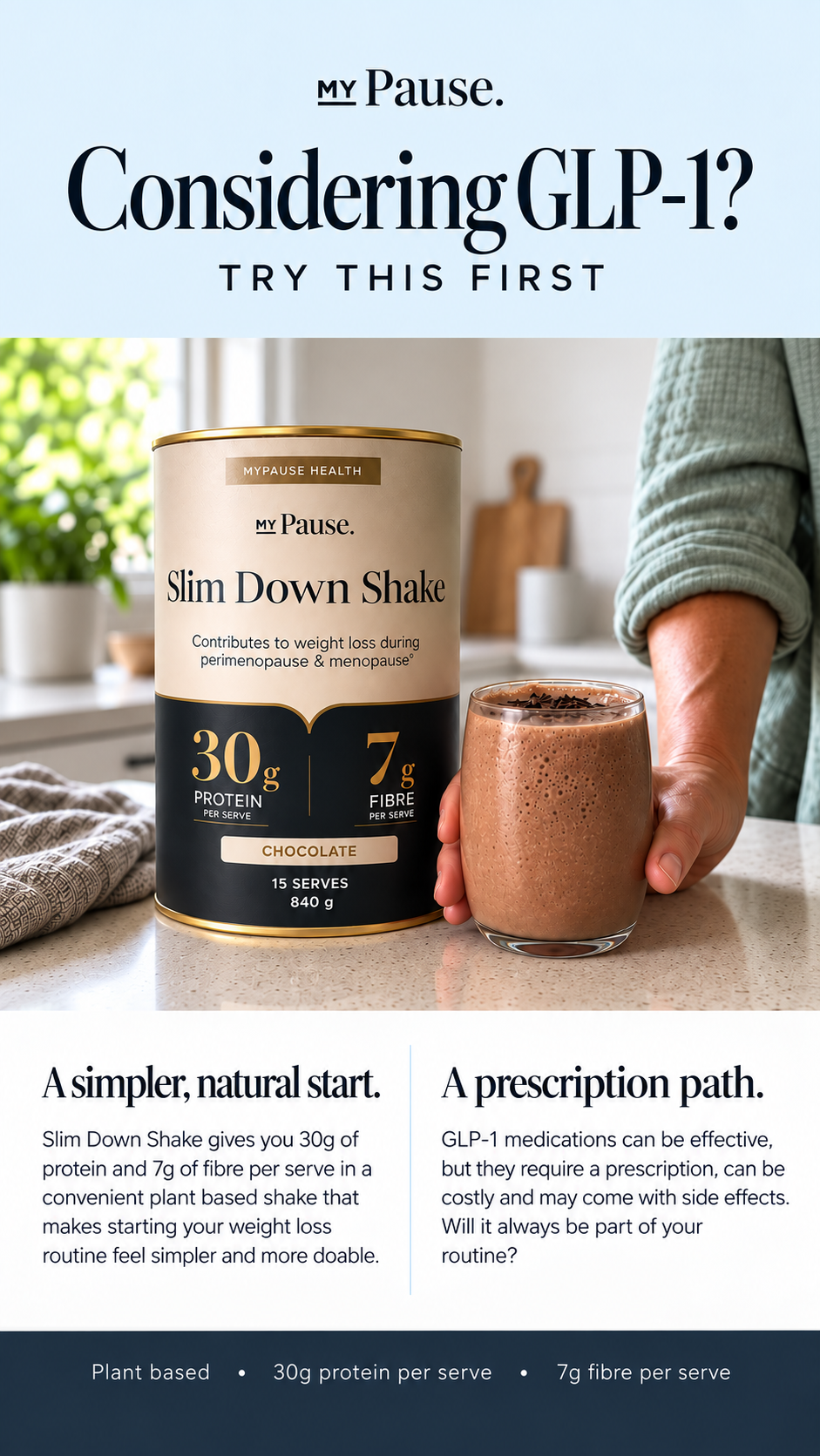 MyPause Health Facebook ad: The Shake Made For Women 40+