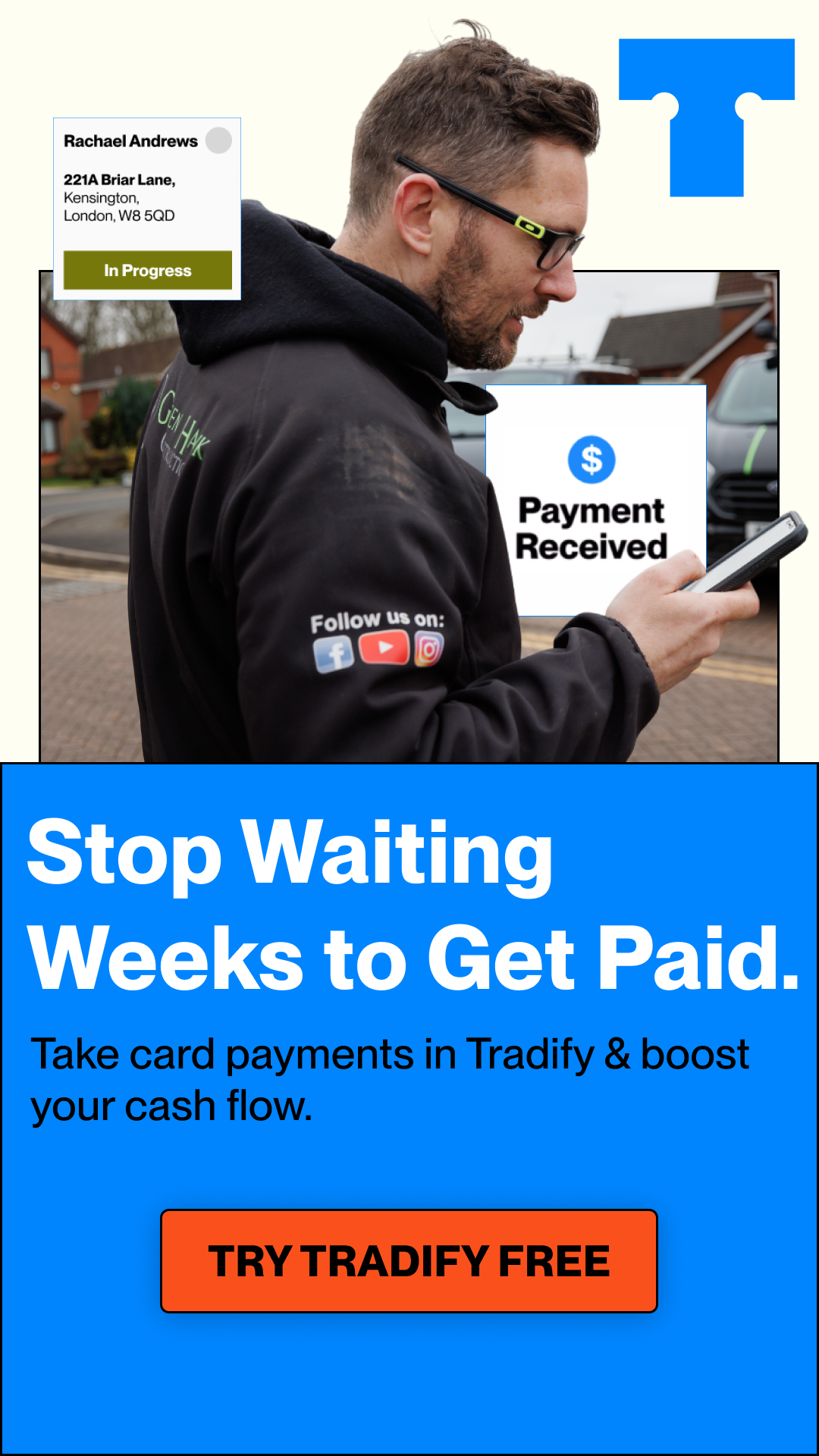 Tradify Facebook ad