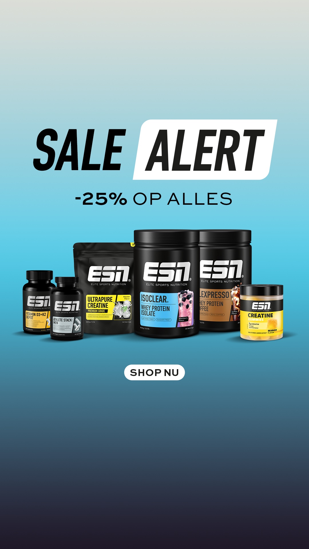 ESN Facebook ad: Favorieten -25%