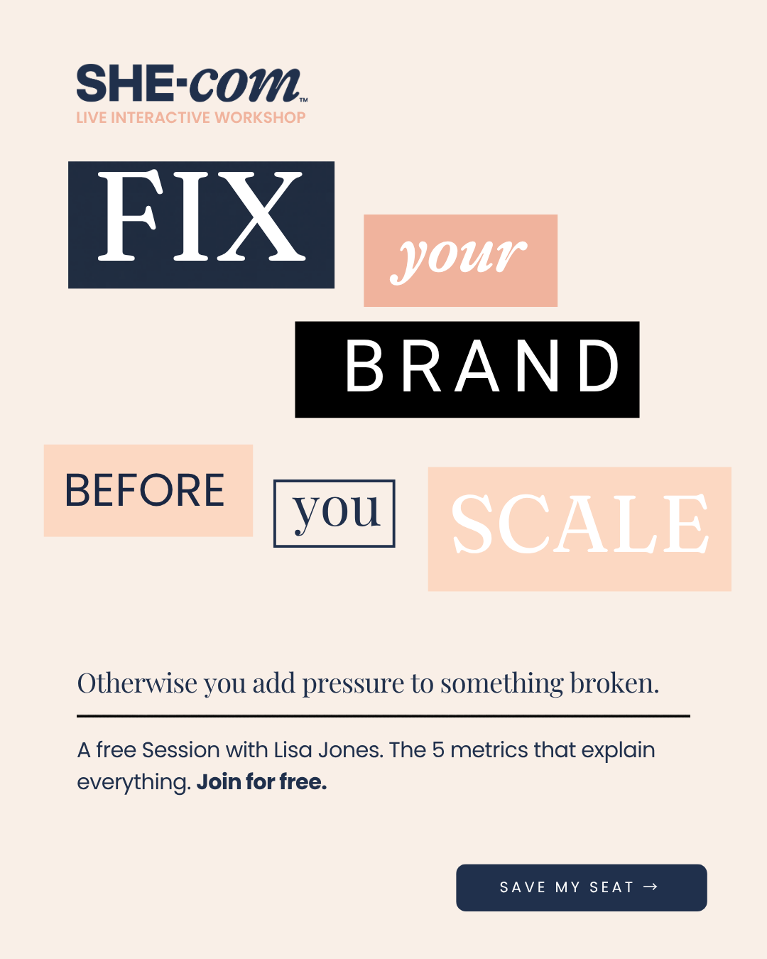 SHE-com Community For Women in Ecommerce Facebook ad