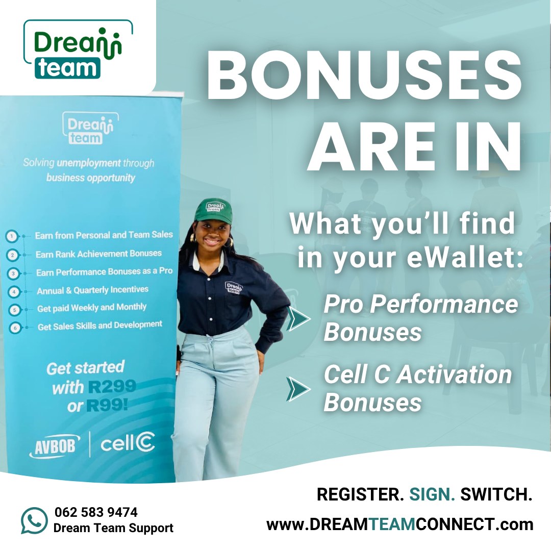 Dream Team Connect Facebook ad: Bank notification: Money in your eWallet.