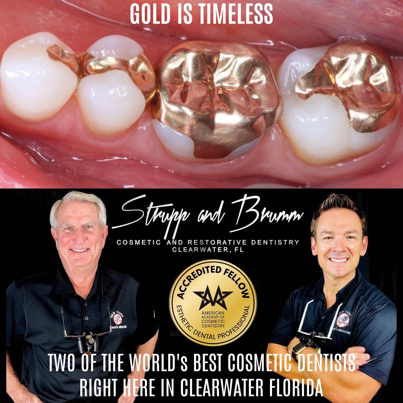 Strupp/Brumm Cosmetic and Restorative Dentistry Facebook ad: World‑Class Cosmetic & Restorative Dentistry