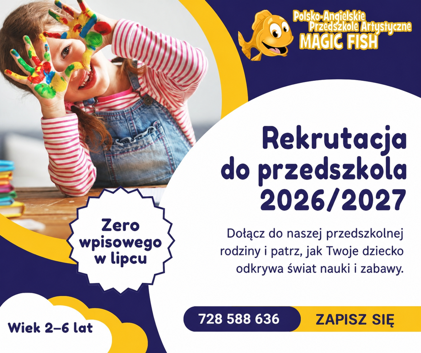 Przedszkole Magic Fish Facebook ad: Umów wizytę