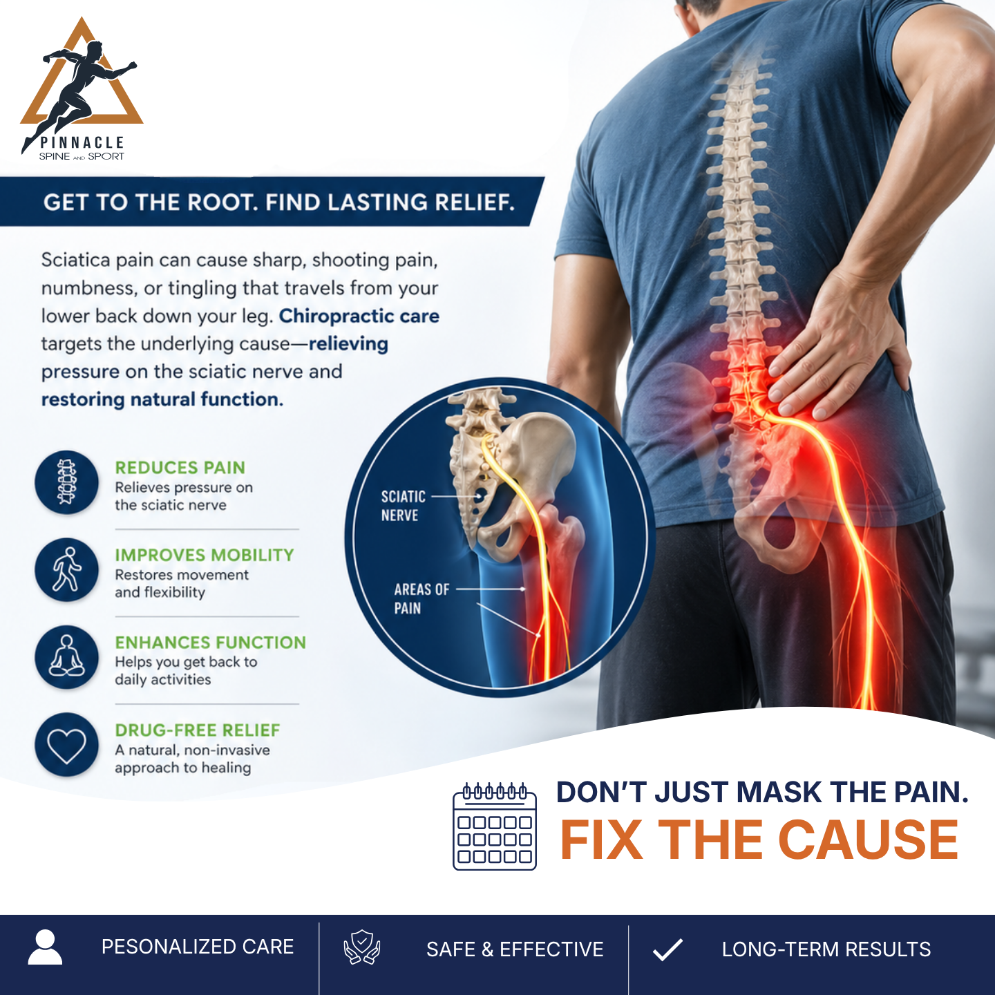 Pinnacle Spine and Sport Facebook ad: Chiro, Rehab,and Sports Performance Services.