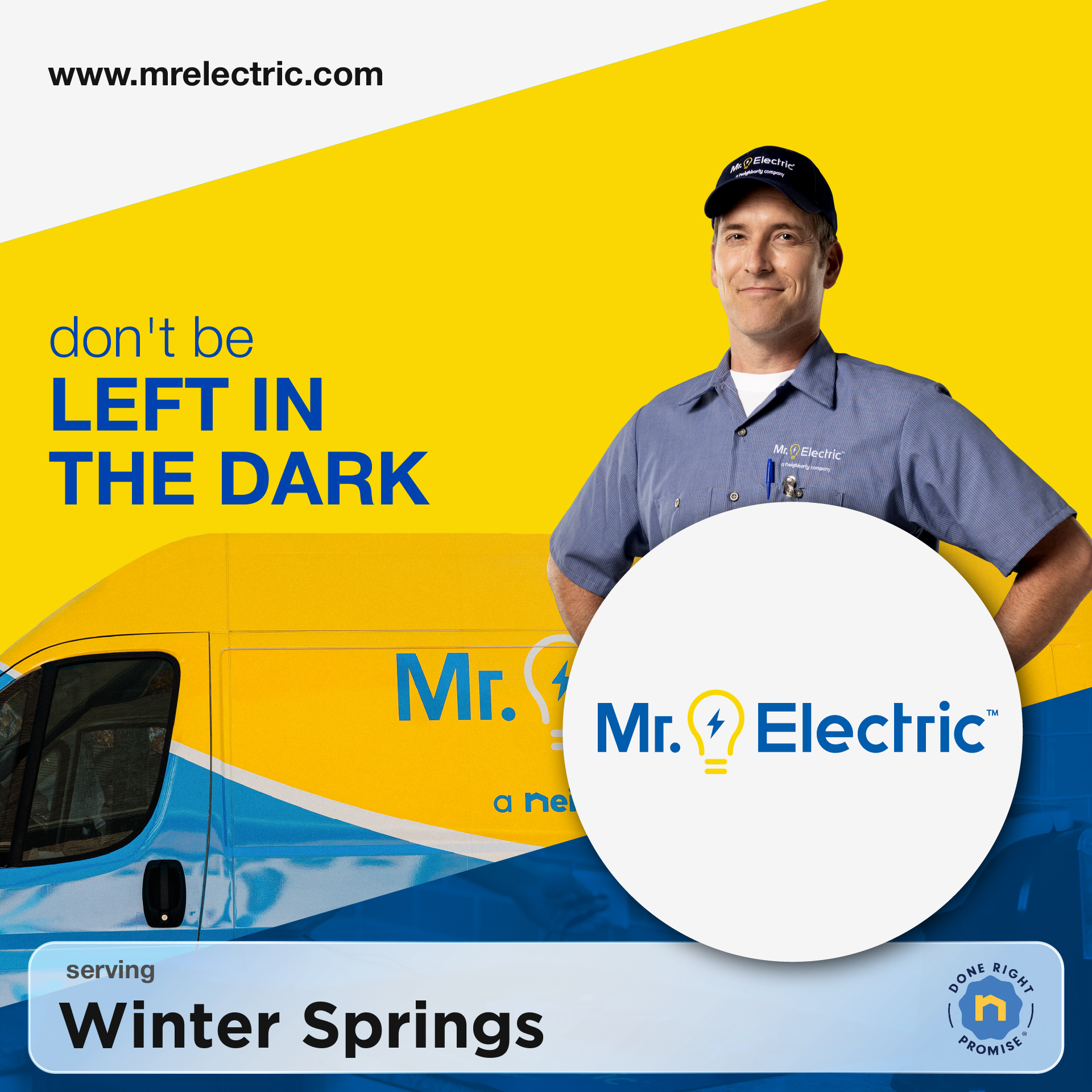 Mr Electric of Winter Park Facebook ad: Mr. Electric Does It Right