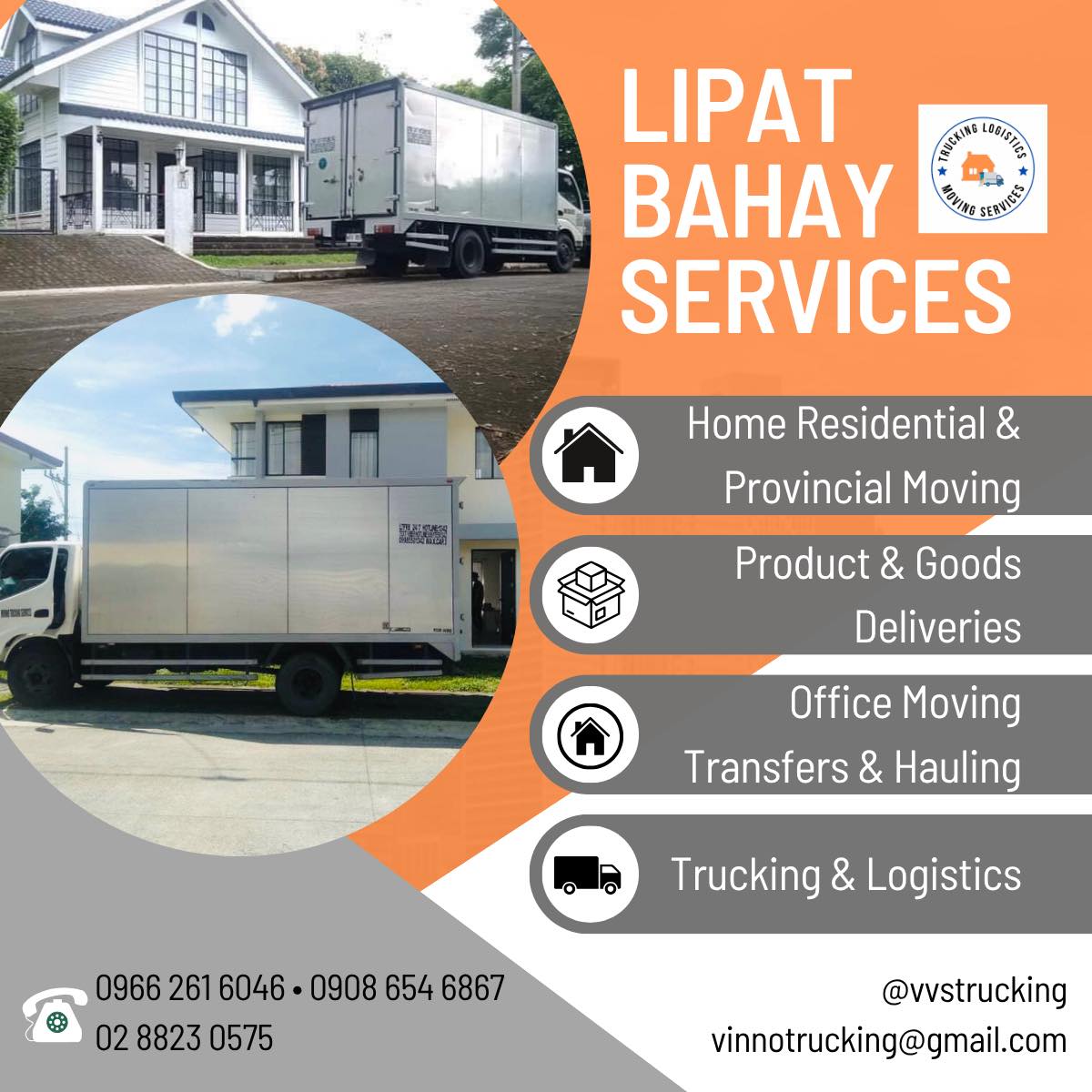 VVS Trucking & Lipat Bahay Facebook ad: VVS TRUCKING and LIPAT BAHAY SERVICES