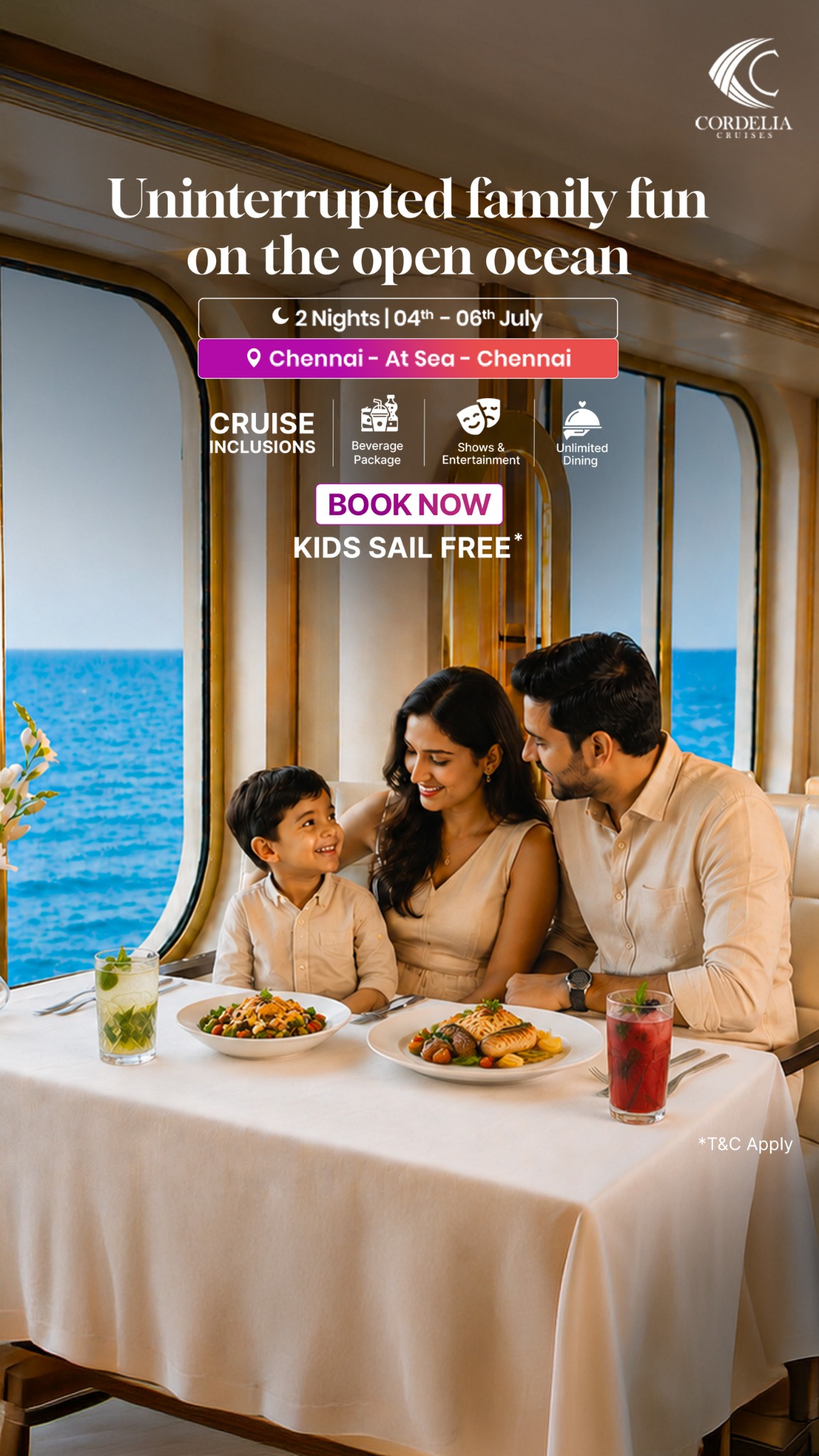 Cordelia Cruises Facebook ad