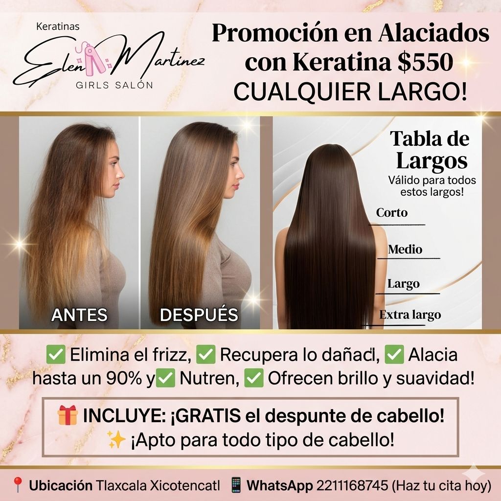 Elen's Nicé Salón Facebook ad: ¡Luce un cabello espectacular con Elens Martínez Girls…