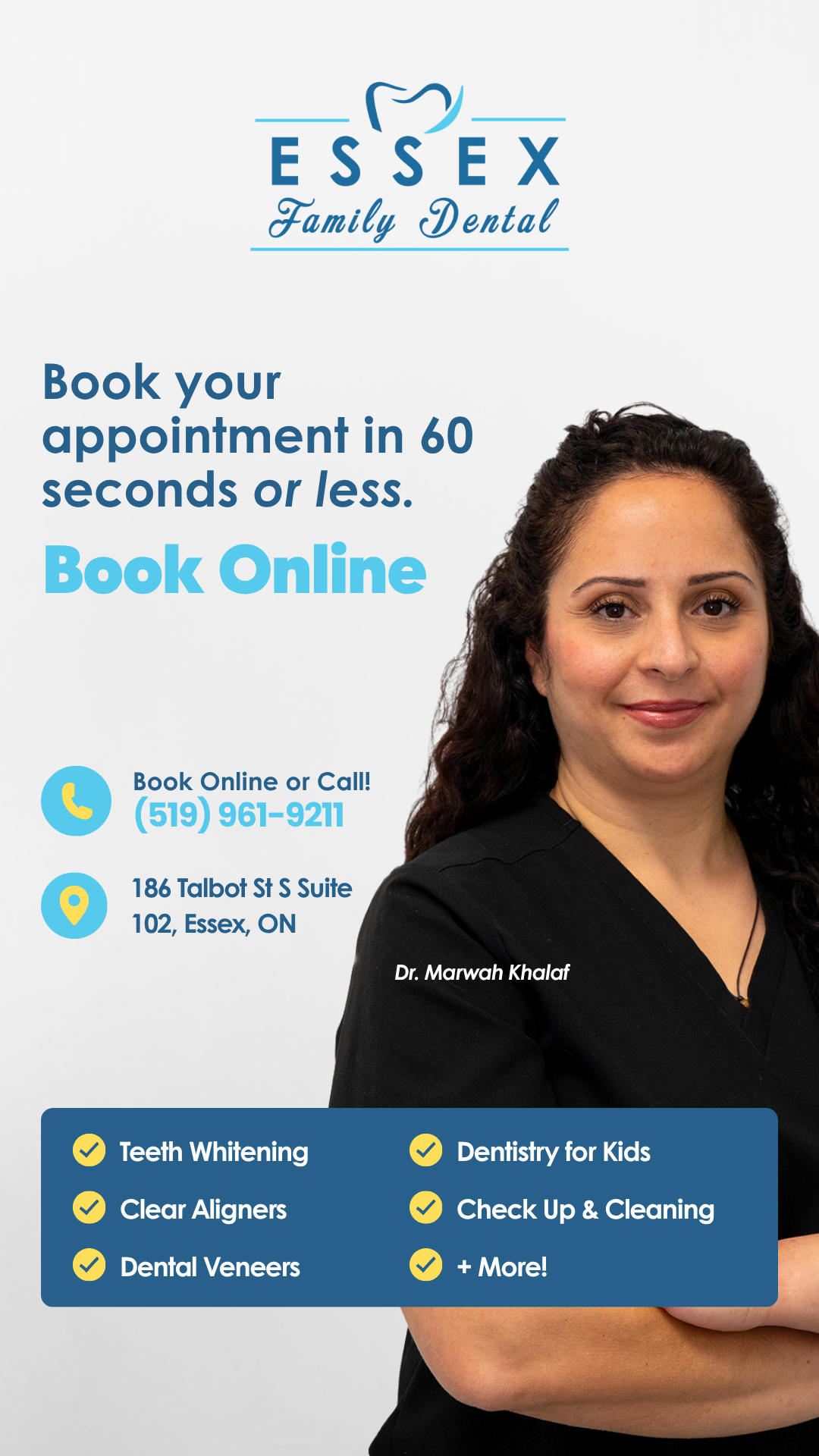 Essex Family Dental Facebook ad from May 13, 2026