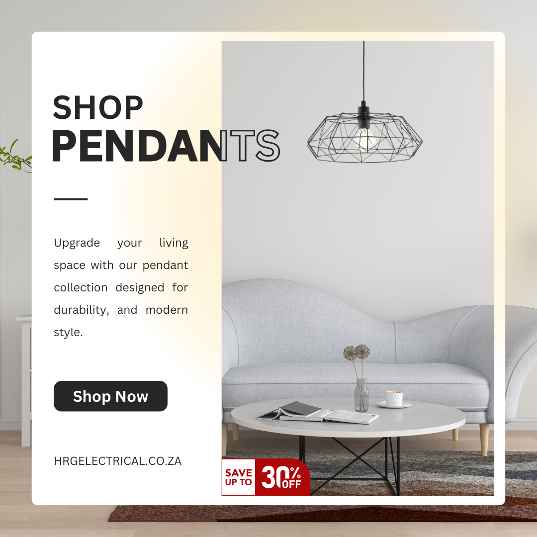 HRG Electrical Wholesalers Facebook ad: Upgrade your space with modern ceiling lights, pendants…